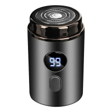 Beard Trimmer Mens Shaver Compact 5V Rechargeable With Digital Display Nose Trimmer Grey 300mAh Battery 30-Minute Charge