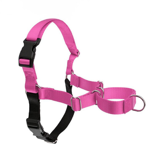 Dog harness vest style (pink, small)