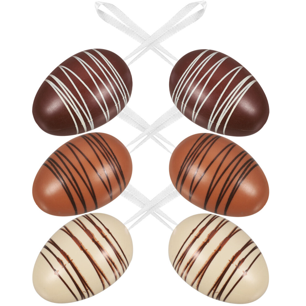 6 Sztuk Wisiorki W KształCie Jajka Kolorowe Ozdoby Na Jajka-image