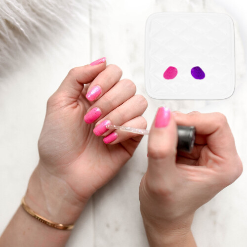 White Ceramic Manicure Display Board Easy-Clean Nail Color Mixing 1
