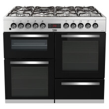 Beko KDVF100K 100cm 7 Burners Dual Fuel Range Cooker Black New