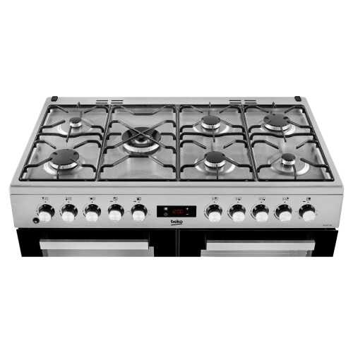Beko Beko KDVF100K 100cm 7 Burners  Dual Fuel Range Cooker Black New 2