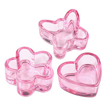 3 Piezas Dappen Vidrio Rosa Para Acrílicas Con Tapa