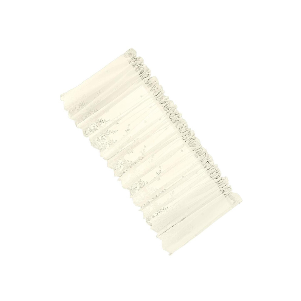 (Creamy, 137x61cm) Embroidered Lace Window Voile Sheer Curtain Valance Tiers ~-image-OPC-PM8KVJP-NEW