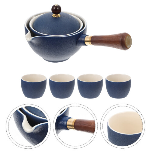 Conjunto De Cerâmica Com Xícaras E Alça Lateral Chinês 2