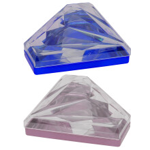 2St Eyelash Organizer Box Met Diamantvorm En Licht Acryl Materiaal