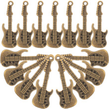 50 Unidades Pingentes De Guitarra Metal Para Artesanato E Decoração