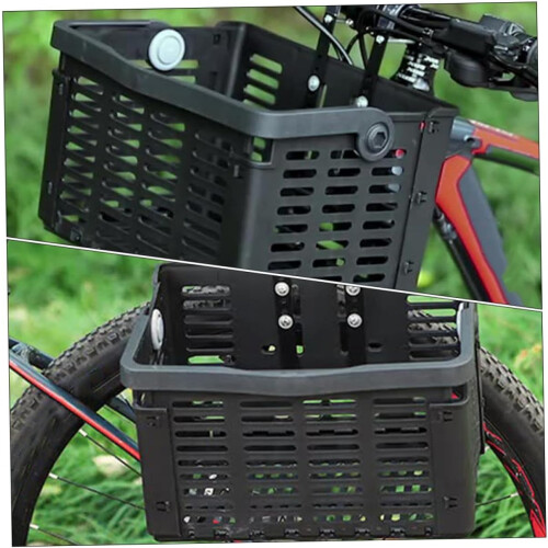 Foldable Front Bike Basket Plastic Frame Easy Installation Universal Front Mount Sturdy Design For Adults And Commuters 2