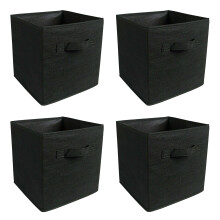 (Black) 4X Foldable Storage Collapsible Box Home