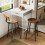 Living And Home 102.5cm Tall Bar Table with Charging Station, White 1