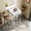 Living And Home 102.5cm Tall Bar Table with Charging Station, White 2