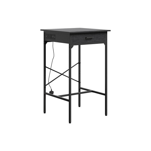 Living And Home 102.5cm Tall Bar Table with Charging Station, Black 2