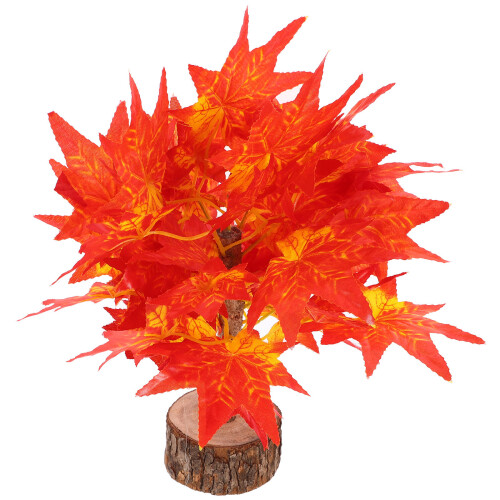 4 Pezzi Bonsai Acero Artificiale Albero Autunnale 1