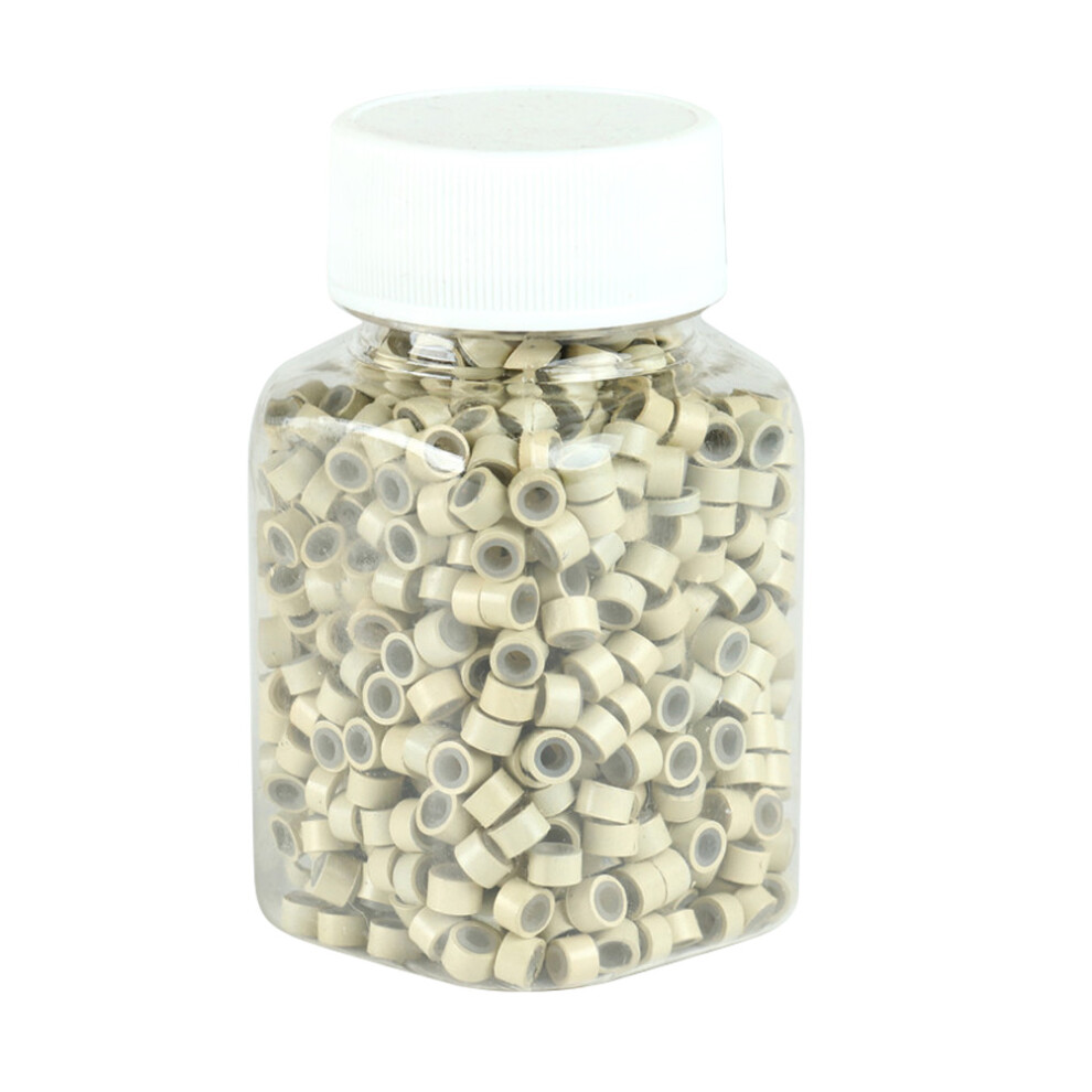 500 Sztuk Silikonowe KołEczka Do ŁąCzenia DreadlockóW Peruki BeżOwe-image