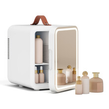4L Mini Fridge with LED Mirror Cooler Warmer White