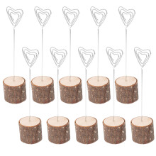 10Pcs Assorted Color Wooden Metal Place Card Holders for Table Decor