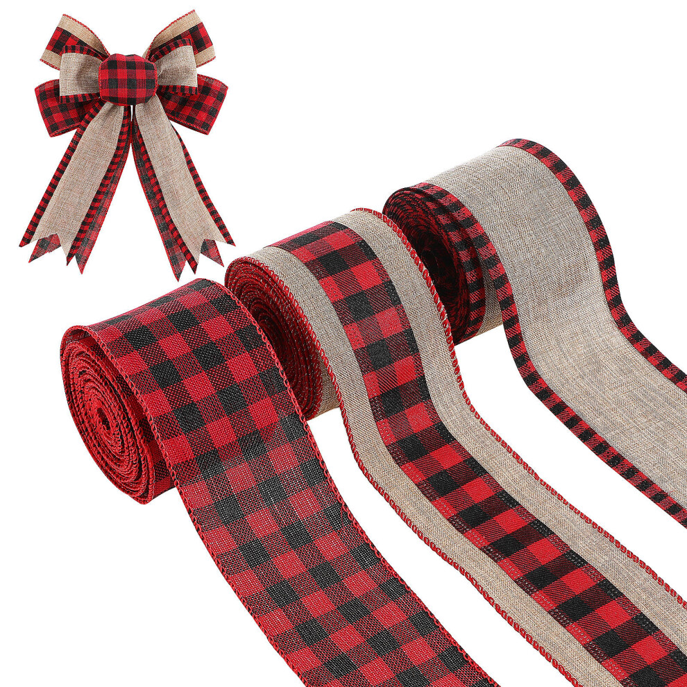 3 Sztuki WstążKa Z Juty W Kratkę Buffalo, 5 JardóW-image
