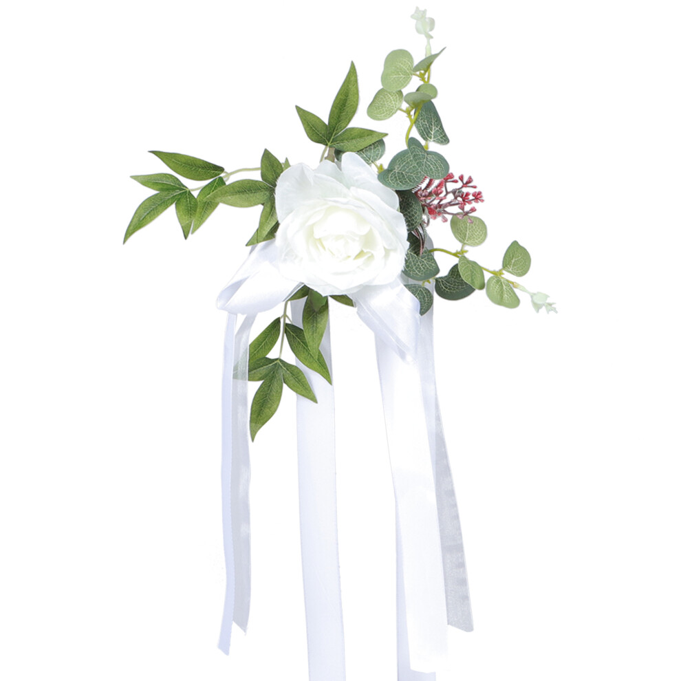 5 Sztuk Sztuczne Kwiaty Na Oparcie Krzeseł, Dekoracja Na Weselie-image