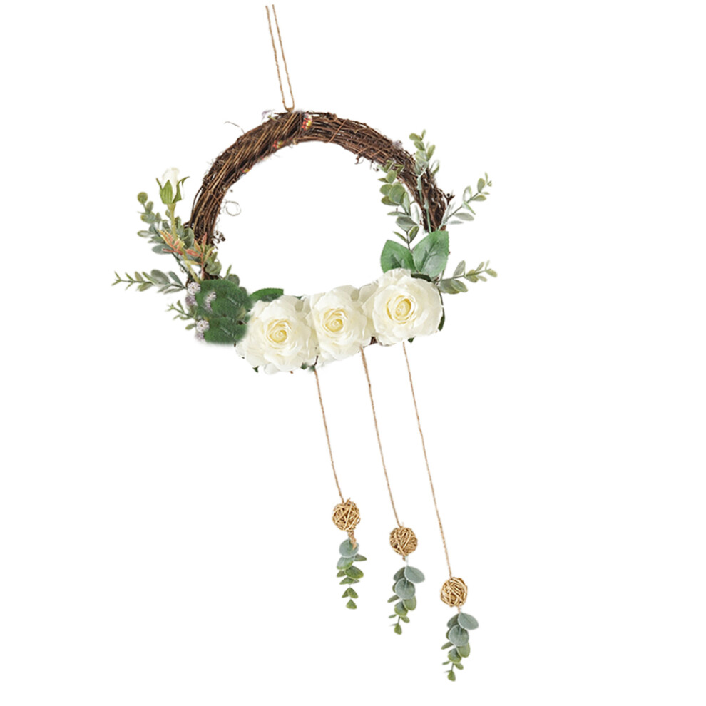 Peonyjowe WieńCe Z KwiatóW Sztucznych, Kolorowe Wisiorki, BiałY-image