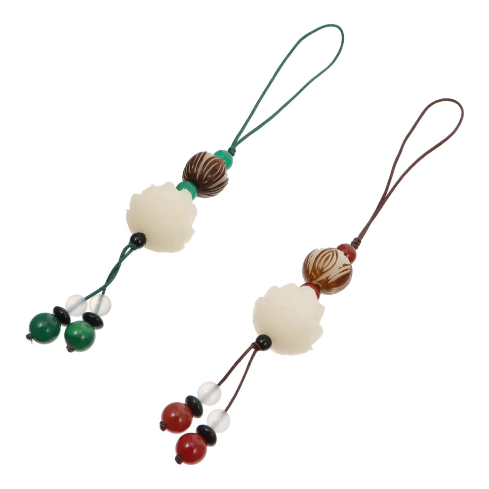 4 Sztuki Wisiorek Z Korzenia Bodhi Na Telefon Torbę Klucze-image