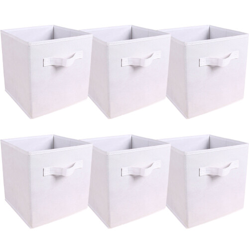 AINPECCA 6PCS Foldable Storage Collapsible Box Home White