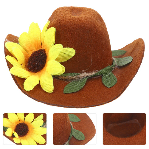 2 Pezzi Decorazioni A Forma Cappello Da Cowboy Per Vino 2