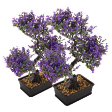 2 Pezzi Albero Bonsai Artificiale Realistico E Ufficio