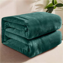 (Green Emerald, Double) 220GSM Lightweight Summer Blankets | Faux Fur Fleece Blanket Designed for Travel & Outdoor Blankets