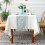 Rectangular Tablecloth 140 x 180 cm White Green Polyester With Tassel Snowflake Deer Pattern Washable Outdoor Indoor Use 1