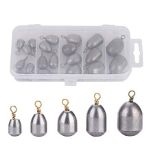Fishing Weights Sinker Drop Shot Weights Kit 20 Pcs With Wacky Hooks And Offset Hooks Drop Shot Rig Tackle