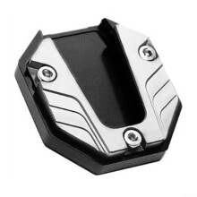 Aluminum Kickstand Support Pad For Motorcycles And Scooters Silver Fits Most Models Prevents Side Stand Sinking