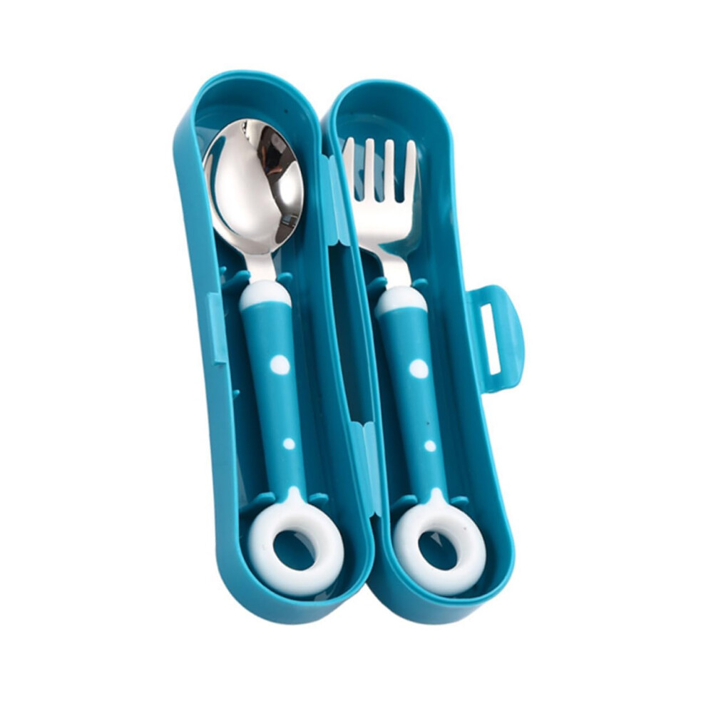 Children's Stainless Steel Spoon and Fork Set for Babies and Toddlers, Easy to Grip Weaning 2-Piece Cutlery Set