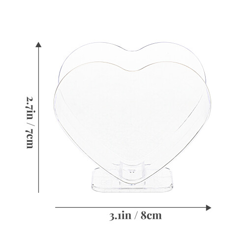 40 Unidades Tazas De En Forma Corazón De Plástico Transparente 1
