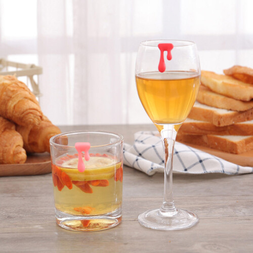 24 Pcs Marcadores De Forma Silicone Para Taça Vinho 2