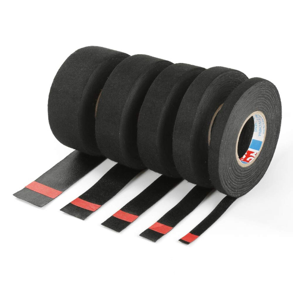 Electrical Tape Fabric Insulating Tape 5 Pack Black 15M Each For Electrical Wiring 9393856354887
