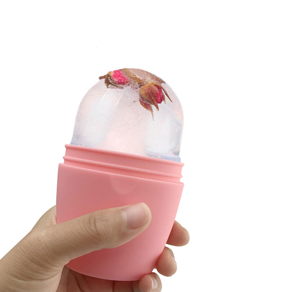 Pink Ice Mold For Face Silicone Ice Holder Mold Beauty Facial Rollers Mold Reusable Skin Care Tool Ice Facial Cube