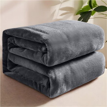 (Grey, Super King) 220GSM Lightweight Summer Blankets | Faux Fur Fleece Blanket Designed for Travel & Outdoor Blankets