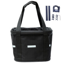 Bike Basket 10kg Strong Bearing Foldable Front Basket With Removable Dog Carrier For Handlebar Machine Washable