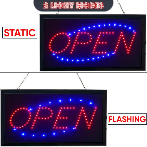 Large Bright LED OPEN WELCOME Flashing Shop Sign 2
