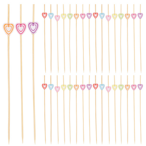 200 Unidades Brochetas Corazón Para Postres Y Pasteles 2