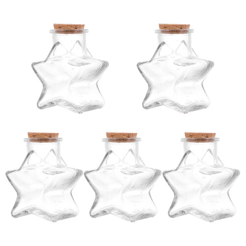 5 Pièces Bouteilles Transparentes À Bouchon De Liège Pour