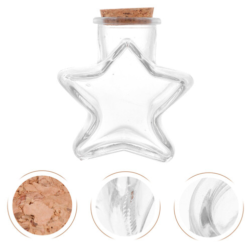5 Pièces Bouteilles Transparentes À Bouchon De Liège Pour 2