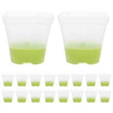 18 Unidades De Macetas Transparentes Cuadradas 3" Con Base De Silicona