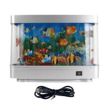Artificial Aquarium Fake Fish Tank Quiet Glow Sensory Effect Colorful Lighting Realistic Decoration 2.2x3.54x9.45
