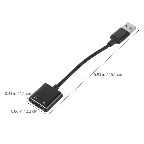 Adaptador De Sonido Usb Con Divisor Para Auriculares Y Micrófono 1
