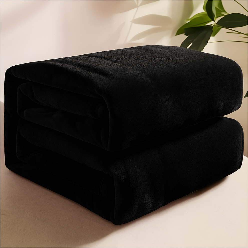 Moonlight Bedding Limited (Black, King) Faux Fur Blanket Fleece Thick Bed Throw Sofa Mink Travel Blanket