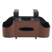 (brown) Car Seat Back Storage Box Convenient Storage Solution With Buckle