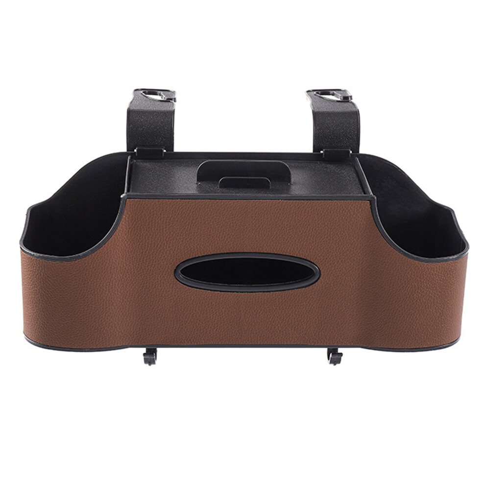 (Brown) Car Seat Back Storage Box Convenient Storage Solution With Buckle Brown 6489753819123