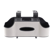 (white) Car Seat Back Storage Box Convenient Storage Solution With Buckle