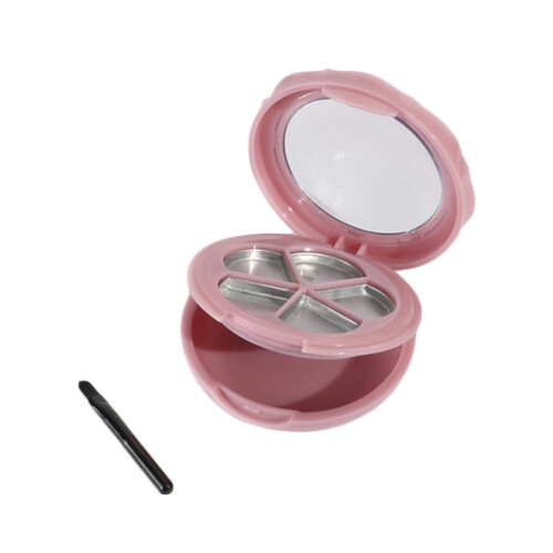 3 Pièces Boîte À Ombres Compartiments Brosses Et Rose